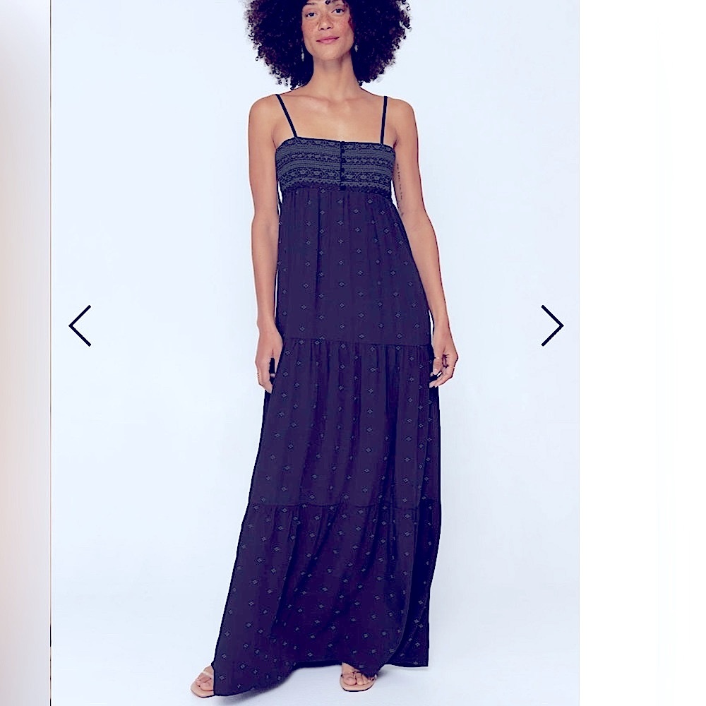 NWT Spiritual Gangster Dolce Embroidered Maxi Dress SZ XS black - new w/ tags